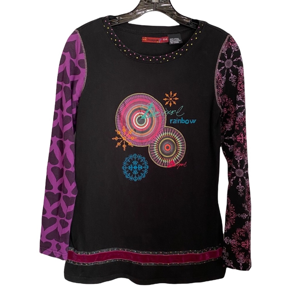 DESIGUAL RAINBOW LONG SLEEVE TOP